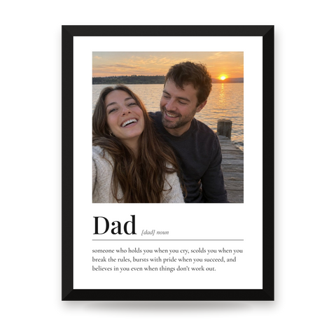 Dad or Mom Definition Poster With Photo – Custom Dictionary Print