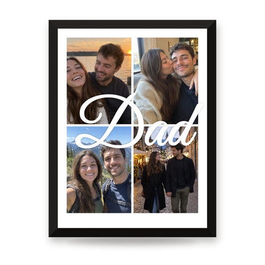 [US] 4 Photo Collage With a Word - framed poster