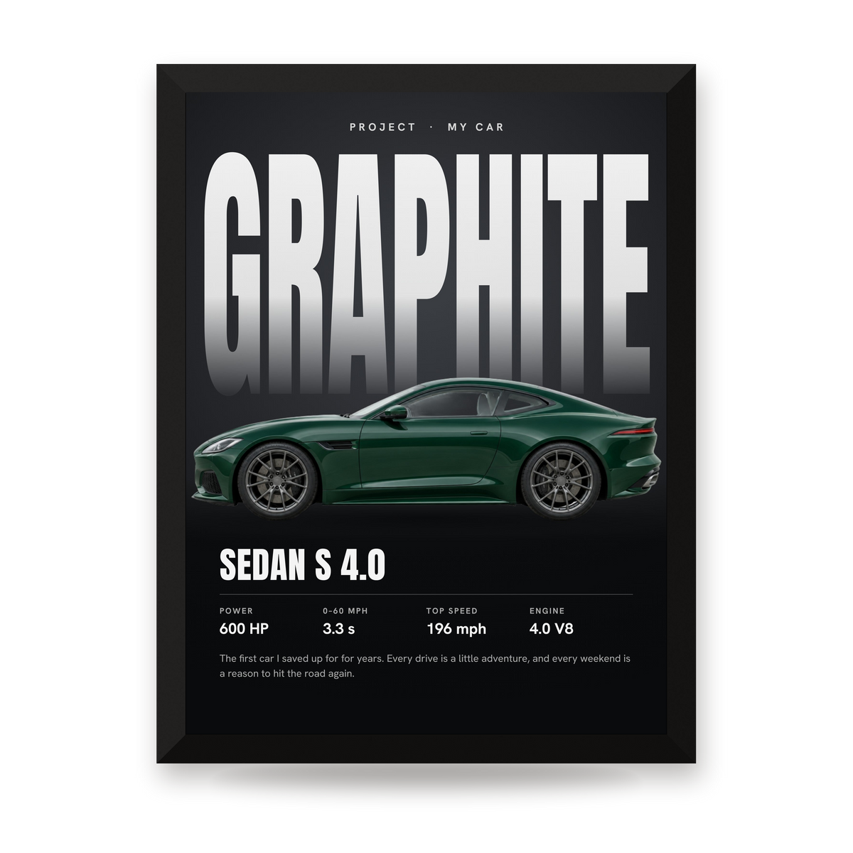 [US] Your Car on a Big Text Background - framed poster