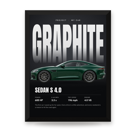 Custom Car Poster With Big Text and Specs – From Your Photo