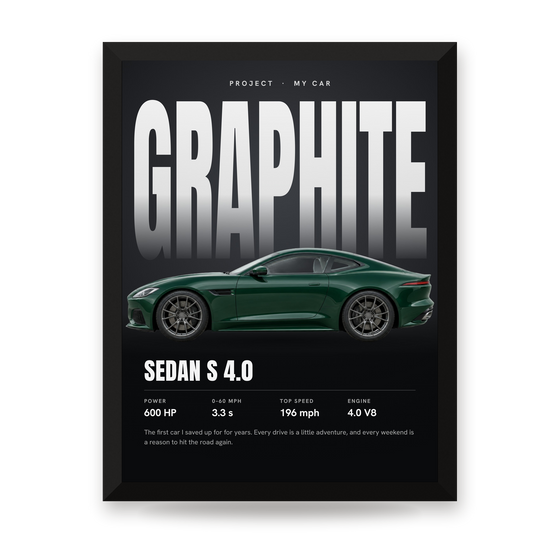 [US] Your Car on a Big Text Background - framed poster