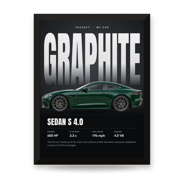 [US] Your Car on a Big Text Background - framed poster