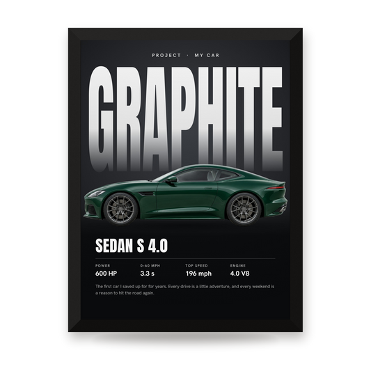 [US] Your Car on a Big Text Background - framed poster