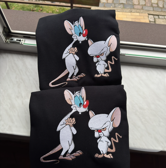 Pinky and the Brain - Embroidered sweatshirt/T-shirt
