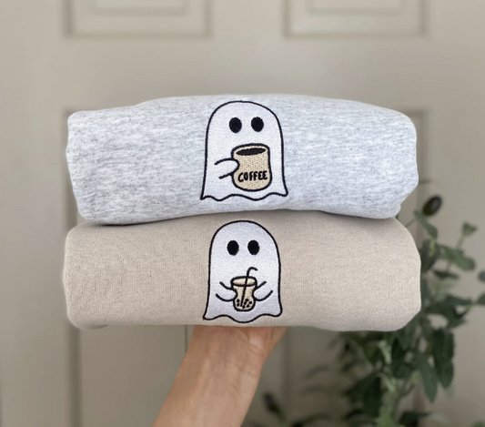 Café fantôme et thé à bulles - Sweat/T-shirt brodé