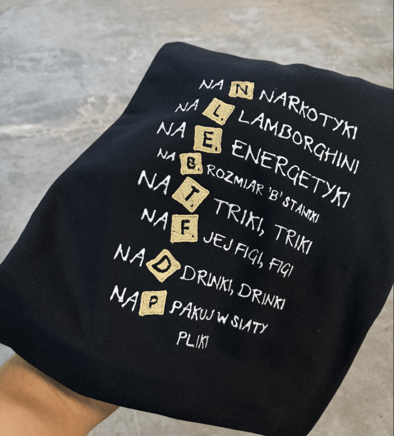 Teksty piosenek - Haftowana bluza/koszulka - Koval Customs. Polska produkcja, wysoka jakosc, personalizowane