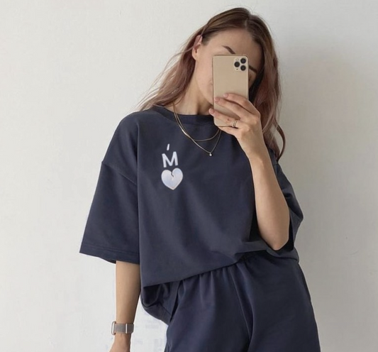 Initial with a heart - Embroidered sweatshirt/T-shirt