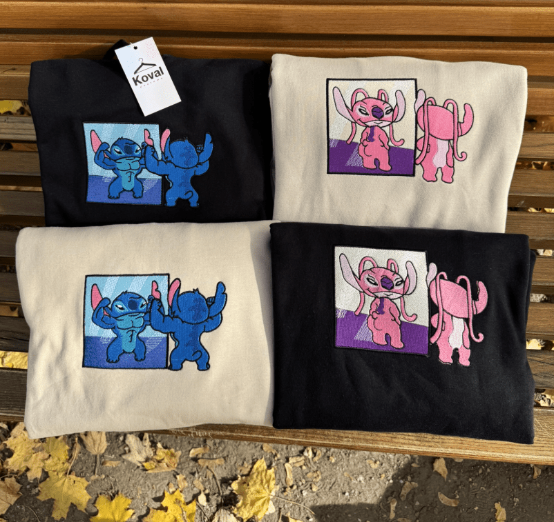 Gym Stitch Gym Angel dla par - Haftowana bluza/koszulka - Koval Customs. Polska produkcja, wysoka jakosc, personalizowane