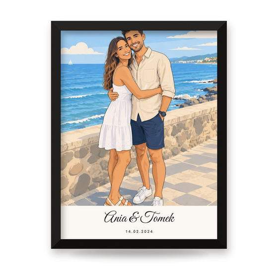 Personalized poster in a black frame – full design