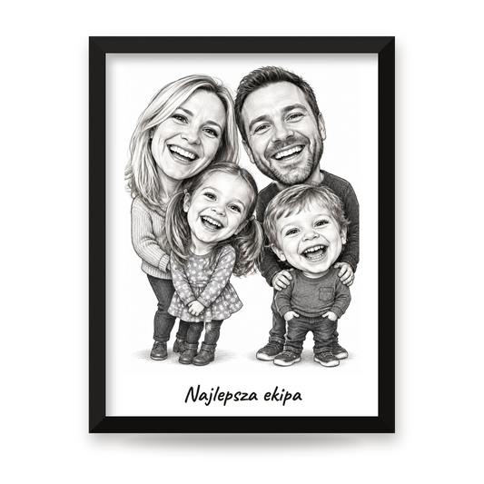 Plakat personalizowany w czarnej ramie – cały projekt