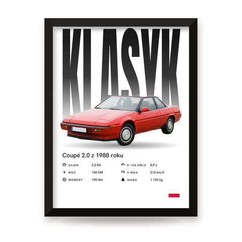 Plakat Twojego auta ze specyfikacją – ze zdjęcia