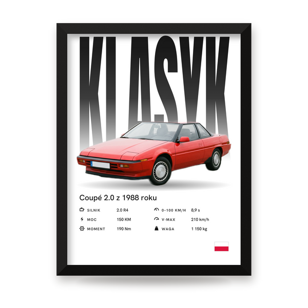 Plakat Twojego auta ze specyfikacją – ze zdjęcia