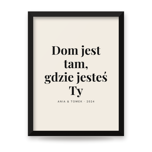 Plakat personalizowany w czarnej ramie – cały projekt