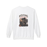 White Resting Witch Face crewneck sweatshirt, back print
