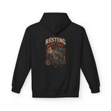 Black Resting Witch Face hoodie, back print