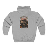 Sport Grey Resting Witch Face zip hoodie, back print